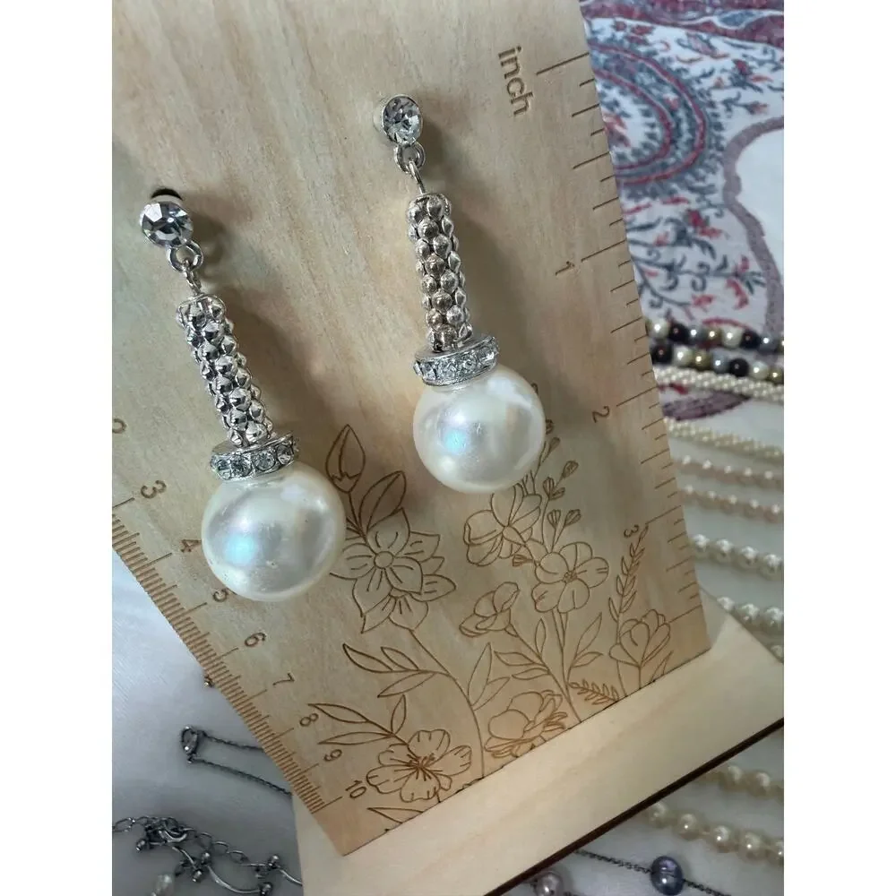 Vintage Faux Pearl Jewelry Lot Marvella Japan Necklaces Earrings Mid Century - Picture 14 of 14